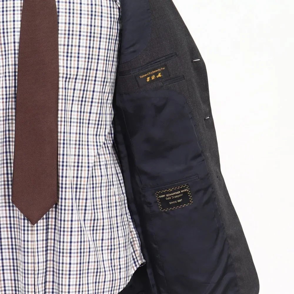 Hart Schaffner Marx Bespoke Golden Trumpeter 39L Gray Sport Coat Jacket 3B B286